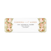 Étiquette Terracotta Rose florissant Hydrangea Mariage Flora (Devant)