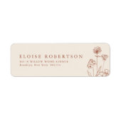Étiquette Terracotta Rustic Floral Fall Fleur sauvage Adress (Devant)