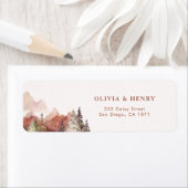 Étiquette Terracotta Rustic Mariage Mountain Adresse de reto (En situation)