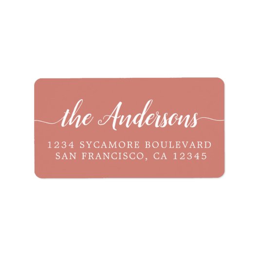 Étiquette Terracotta Script Family Return Address Label (Devant)