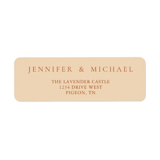 Étiquette Terracotta Yellow Tone Simple Minimalistic Wedding (Devant)