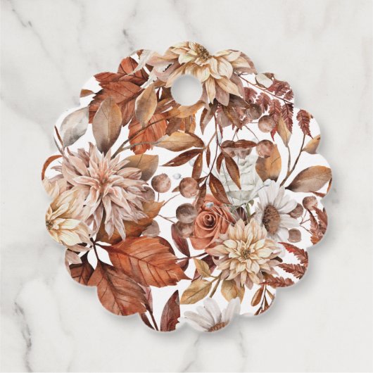 Étiquette Terracottal Automne Automne Merci floral (Dos)