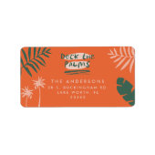 Étiquette terrasse les palmiers couleurs vives noël (Devant)