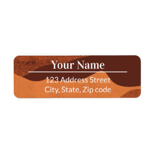 Étiquette Terre Brune Bohème Abstraite Nom Adresse postale