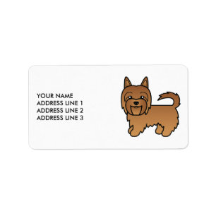 Étiquette Terrier Australien Rouge Chien de Dessin Animé Mig