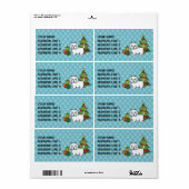 Étiquette Terrier Blanc de West Highland Noël (Feuille entière)