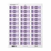 Étiquette Tester 3D violet d'argent Contanteurs d'échantillo (Feuille entière)
