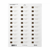 Étiquette Tête de tigre simple, blanche (Feuille entière)