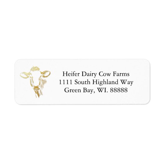 Étiquette Tête de vache dorée (Devant)