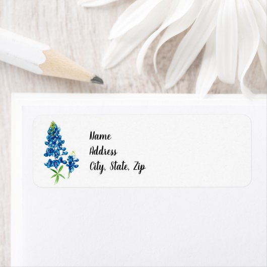 Étiquette Texas Bluebonnet (En situation)
