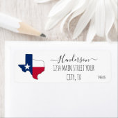 Étiquette Texas Flag map Adresse de retour (En situation)