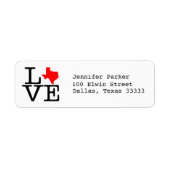 Étiquette Texas Love (Devant)