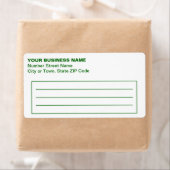 Étiquette Text Based in Green Business Shipping Label (En situation)