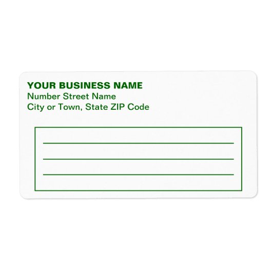 Étiquette Text Based in Green Business Shipping Label (Devant)