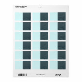 Étiquette Texte Bleu Canard à Motif Texturé (Feuille entière)