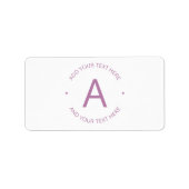 Étiquette Texte circulaire de base moderne | Violet clair (Devant)