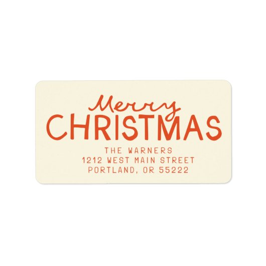 Étiquette Texte de Noël Joyeux écrit à la main (Devant)