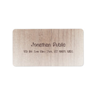 Étiquette Texte désorganisé Bois de la planche Look Adresse 