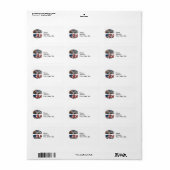 Étiquette Texte du drapeau de la Californie (Feuille entière)