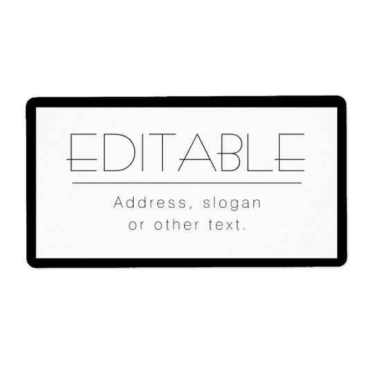 Étiquette Texte évolutif avec bordure (Devant)