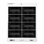 Étiquette Texte Gras Élégant Moderne Professionnel Gris Uni (Feuille entière)