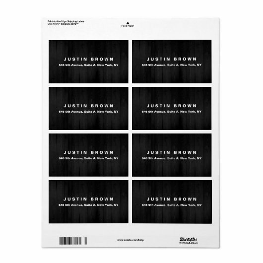 Étiquette Texte Gras Élégant Moderne Professionnel Gris Uni (Feuille entière)