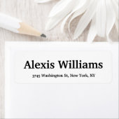 Étiquette Texte gras lisible classique élégant noir et blanc (En situation)