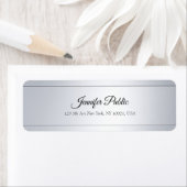 Étiquette Texte manuscrit Silver Elegant Adresse de retour (En situation)