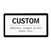 Étiquette Texte moderne gras éditable | Noir & Blanc (Devant)