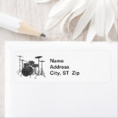 Étiquette Texte noir de l'art Word en forme de tambour (En situation)