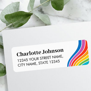 Étiquette Texte personnalisé Coloré Arc-en-ciel Adresse de r