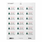 Étiquette Texte rouge Joyeux Noël moderne (Feuille entière)