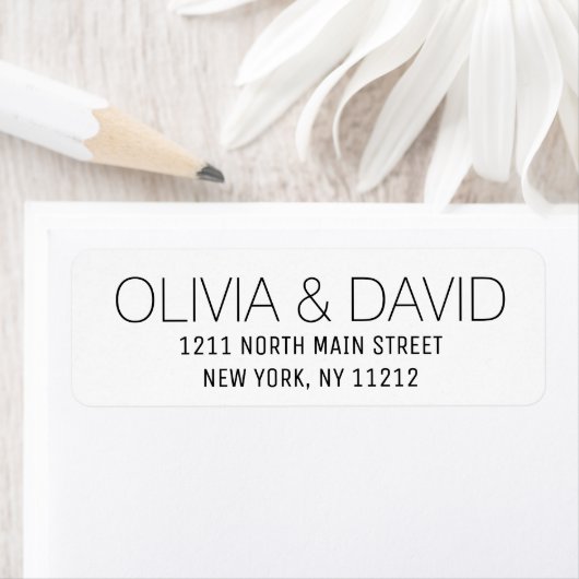 Étiquette Texte simple blanc noir (En situation)