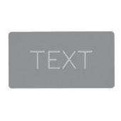 Étiquette Texte simple d'apparence tridimensionnelle | Gris (Devant)