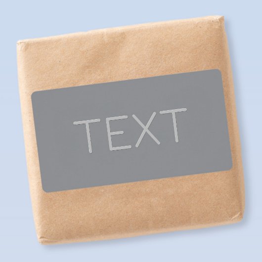 Étiquette Texte simple d'apparence tridimensionnelle | Gris