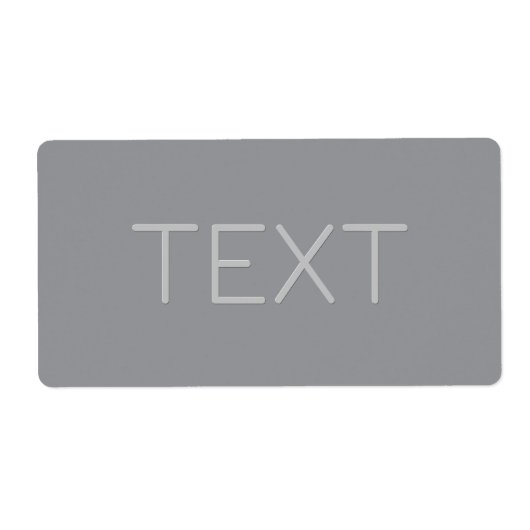 Étiquette Texte simple de style 3 Dimensions | Gris (Devant)