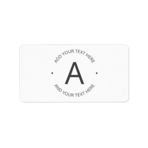Étiquette Texte simple et personnalisable Blanc et gris