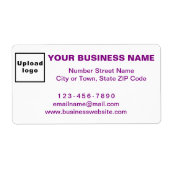 Étiquette Textes de marque commerciale violette sur étiquett (Devant)