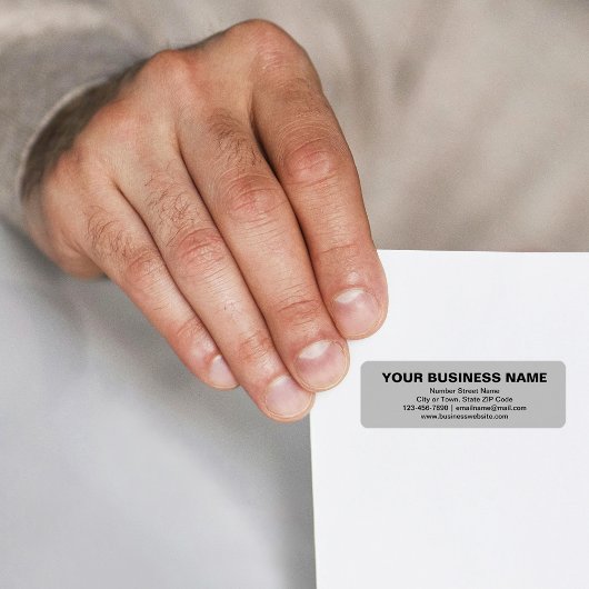 Étiquette Textes simples Marque commerciale sur gris Adresse