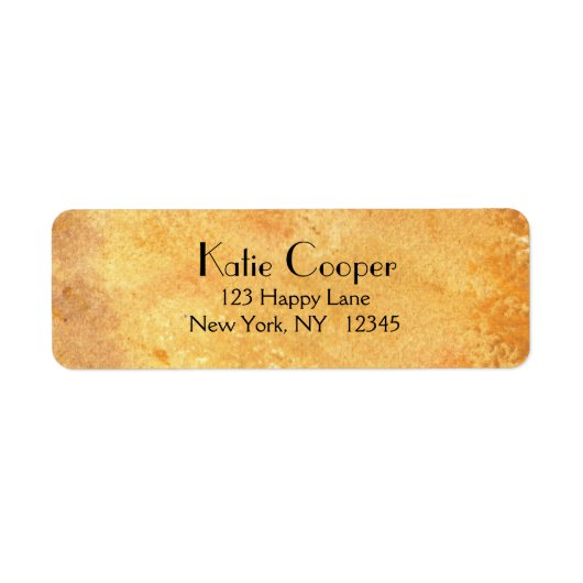 Étiquette Texture Abstraite de Grunge Jaune (Devant)