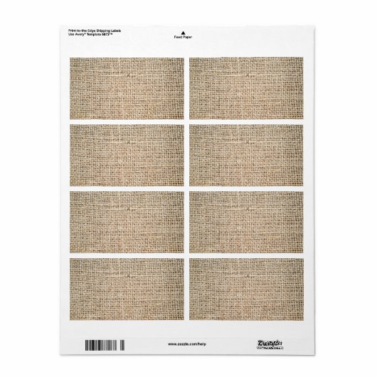 Étiquette Texture de Burlap (Feuille entière)