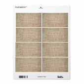 Étiquette Texture de Burlap (Feuille entière)
