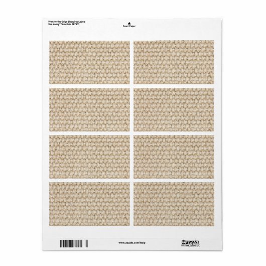 Étiquette Texture de Burlap (Feuille entière)