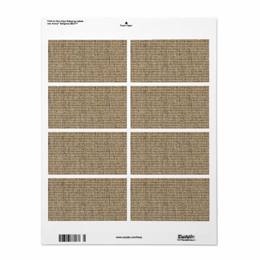 Étiquette Texture de Burlap (Feuille entière)
