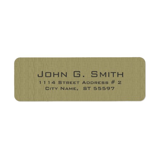 Étiquette Texture de Burlap de linge Beige Simple et propre (Devant)