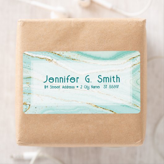 Étiquette Texture de marbre vert pastel (En situation)