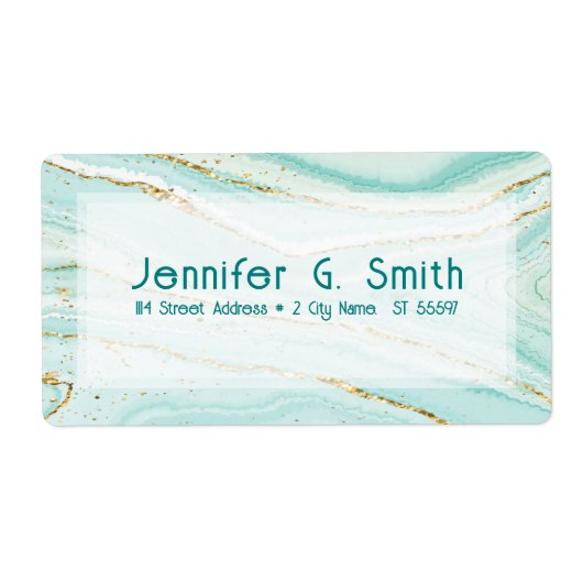 Étiquette Texture de marbre vert pastel (Devant)