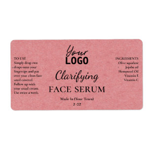 Étiquette Texture de papier rose naturel Clarifier les Étiqu