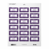 Étiquette Texture de scintillement violet faux avec texte pe (Feuille entière)