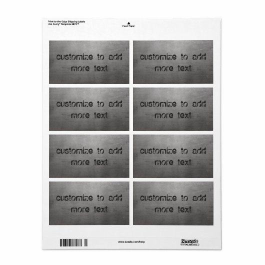 Étiquette Texture métallique brossée (Feuille entière)